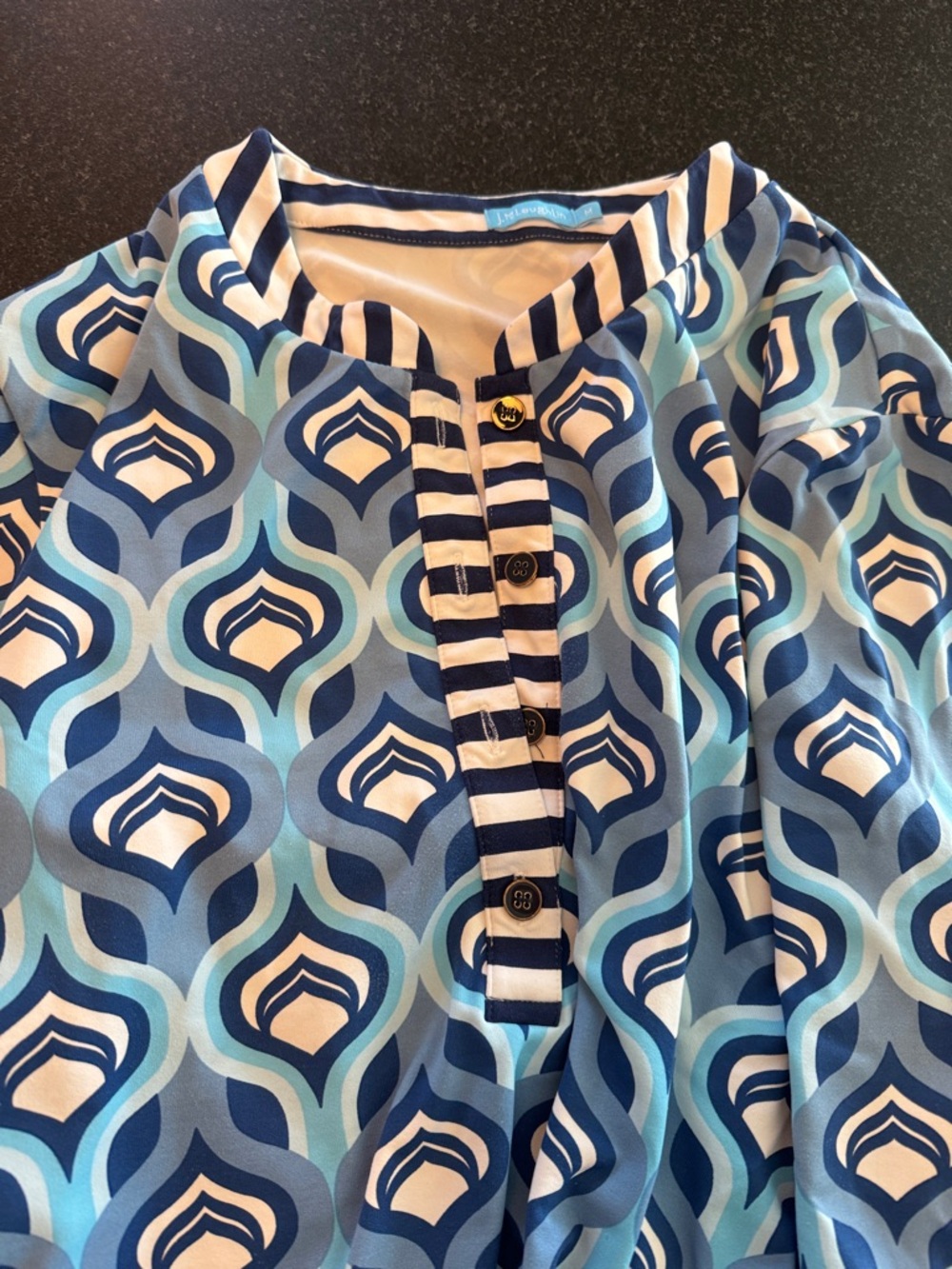 Blue Geometric Print Women's Dress - Unknown Brand